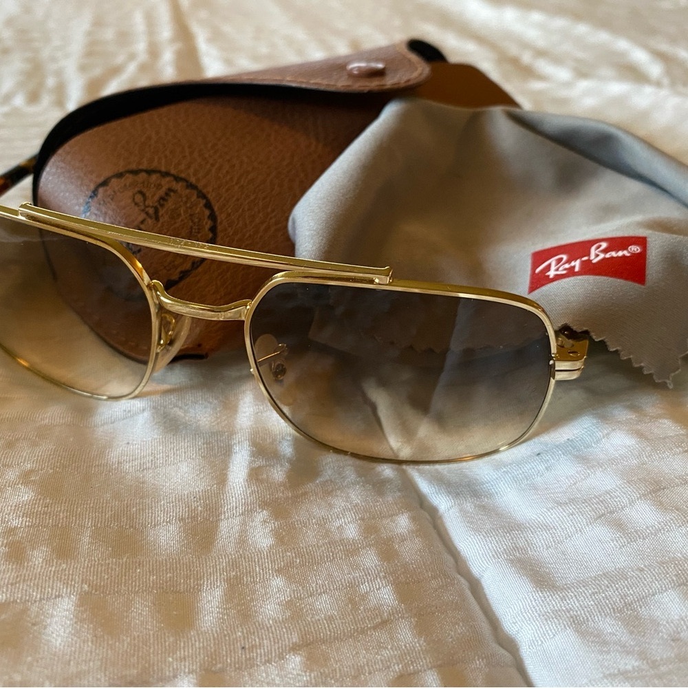 Ray-Ban Gold Frame Sunglasses with Case